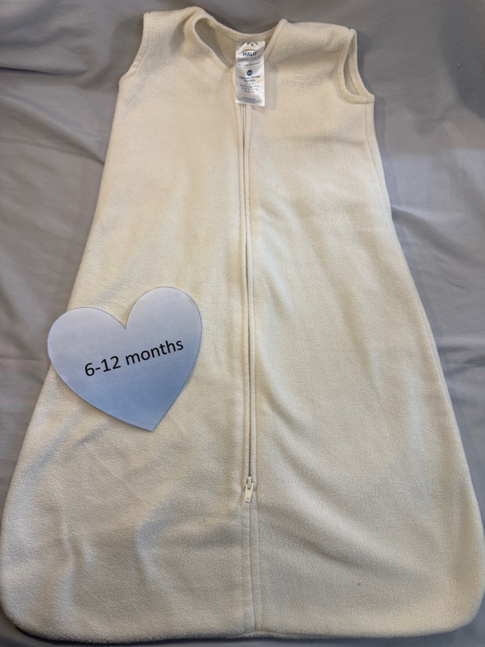🐥 Halo - LIKE NEW microfleece sleep sack. Wearable blanket. Size M - 6-12 months